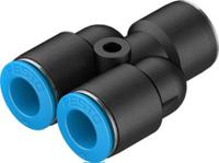 qsy-10-20 Festo QSY Series Y Tube-to-Tube Adaptor, Push In 10 mm to Push In 10 mm, Tube-to-Tube Connection Style, 130810