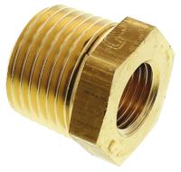 0163-21-13 Legris Brass Pipe Fitting, Straight Threaded Reducer, Male R 1/2in to Female G 1/4in