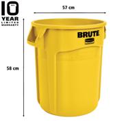 fg262000yel Rubbermaid Commercial Products BRUTE 75L Yellow Polyethylene Waste Bin