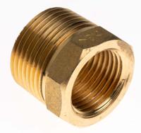 798-331 RS PRO Brass Pipe Fitting, Straight Threaded Reducer Bush, Male BSPT R 3/4in to Female BSPT R 1/2in