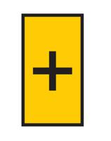 561-01704-wic1-pa66-ye HellermannTyton WIC Snap On Clip On Cable Marker, Yellow, Pre-printed "+", 2 → 2.8mm Cable, 561-01704