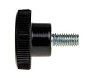 702-7532 RS PRO Black Knurled Clamping Knob, M5, Threaded Stud