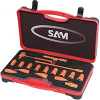 zjh-j17pce SAM 17-Piece Metric 3/8 in Insulated Bit Socket Set with Ratchet, VDE/1000V