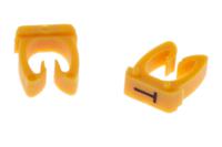 812-1212 RS PRO Clip On Cable Markers, Black on Yellow, Pre-printed "A → M"