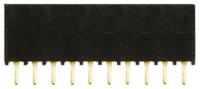 ssq-110-01-g-s Samtec SSQ Series Straight Through Hole Mount PCB Socket, 10-Contact, 1-Row, 2.54mm Pitch, Solder Termination