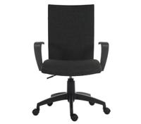 221-6333 RS PRO Black Fabric Executive Chair, 120kg Weight Capacity