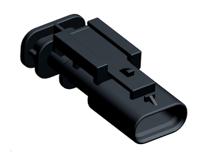 1-1703494-1 TE Connectivity, MCON 1.2 Automotive Connector Plug Black Plug-In 3 Way