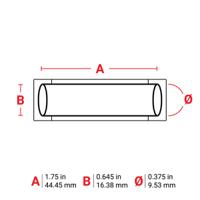 m7-375-175-342 Brady B-342 Black on White Heatshrink Labels, 44.45 mm Width, 16.38mm Label Length, 44.45mm Label Width