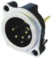 nc4mbv Neutrik PCB Mount XLR Connector, Male, 50 V, 4 Way, Gold Cobalt over Enickel Plating