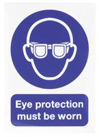 763-1689 RS PRO Vinyl Mandatory Eye Protection Sign With English Text