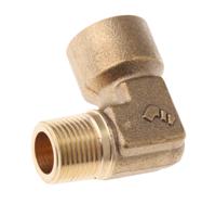 0144-17-17 Legris Brass Pipe Fitting, 90° Threaded Elbow, Male R 3/8in to Female G 3/8in