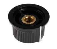 259-7039 RS PRO 28mm Black Potentiometer Knob for 6mm Shaft Splined