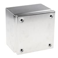 842-8327 RS PRO Unpainted Stainless Steel Terminal Box, IP66, 175 x 175 x 120mm