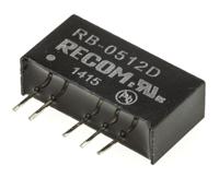 rb-0512d Recom RB DC-DC Converter, ±12V dc/ ±42mA Output, 4.5 → 5.5 V dc Input, 1W, Through Hole, +85°C Max Temp -40°C