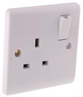 775-8056 RS PRO White 1 Gang Plug Socket, 1 Pole Poles, 13A, Type G - British, Indoor Use