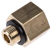 0169-10-13 Legris Brass Pipe Fitting, Straight Threaded Adapter, Male G 1/8in to Female G 1/4in
