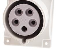 4133267 Scame IP44 Red Panel Mount 3P + N + E Heavy Duty Power Connector Socket, Rated At 32A, 415 V