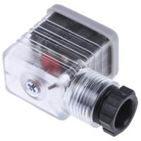 811-8190 RS PRO 2P+E DIN 43650 B, Female Solenoid Valve Connector with Indicator Light, 24 V dc Voltage