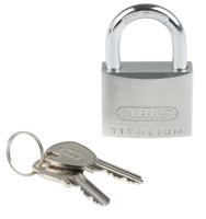 64ti40-ka6411 ABUS 64TI Key Weatherproof Titanium Weatherproof Padlock, Keyed Alike, 6.5mm Shackle, 40mm Body