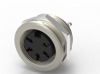 210-0255 RS PRO 5 Pole Din, 5A, 250 V IP40, Screw Lock, Female, Panel Mount