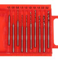 162-5348 RS PRO 10-Piece Twist Drill Bit Set for Multi-Material, 2.2mm Max, 0.5mm Min, HSS Bits