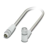1406865 Phoenix Contact Male 4 way Straight Plug M8 to Female 4 way Angled Socket M8 Sensor Actuator Cable, 3 m