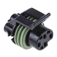 12065298 Delphi, Metri-Pack 150 Automotive Connector Socket Black Cable Mount 4 Way, Crimp Termination