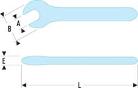 468avse Facom 46 Series Open Ended Spanner, 8mm, Metric, 105 mm Overall, VDE/1000V