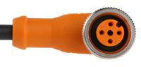 evc006 ifm electronic Right Angle Female 4 way M12 to Unterminated Sensor Actuator Cable, 10m
