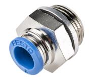 qs-g38-8 Festo QS Series Straight Threaded Adaptor, G 3/8 Male to Push In 8 mm, Threaded-to-Tube Connection Style, 186100