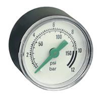 34200062 EMERSON ? ASCO Analogue Pressure Gauge 12bar Back Entry 50mm Outside Diameter, UKAS