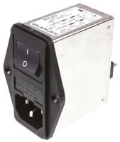 43045022 Schurter 2A, 250 V ac Male Panel Mount Filtered IEC Connector 4304.5022