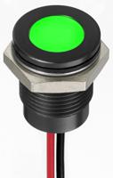 130-2293 RS PRO Green Panel Mount Indicator, 12V dc, 14mm Mounting Hole Size, Lead Wires Termination, IP67