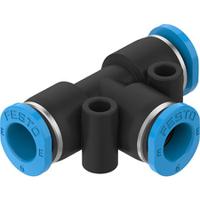 npqe-t-q6-e-f1a-p10 Festo NPQE-T Series Tee Tube-to-Tube Adaptor, Push In 6 mm to Push In 6 mm, Push-in Connection Style,
