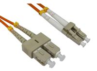 284-6879 RS PRO LC to SC Duplex Multi Mode OM2 Fibre Optic Cable, 3mm, Orange, 2m