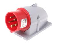 2cma193307r1000-416bs6 Amphenol Industrial, Easy & Safe IP44 Red Wall Mount 3P + N + E Right Angle Industrial Power Plug, Rated At 16A, 415 V