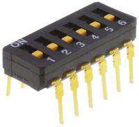 a6d-6100 Omron 6 Way Through Hole DIP Switch 6PST
