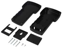 194-7490 RS PRO Black ABS Hand Held Enclosure, Integral Battery Compartment, Display Window, IP54, 210 x 110 x 41mm