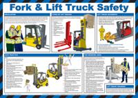 901-1383 Fork and Lift Truck Safety Guidance Safety Poster, Semi Rigid Laminate, English, 420 mm, 590mm