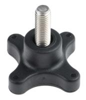 702-7746 RS PRO Black 4-Arm Clamping Knob, M10, Threaded Stud