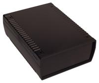 192-0756 RS PRO Black ABS Enclosure, IP53, IK06, Black Lid, 185.5 x 136 x 60mm