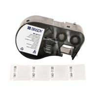 m4-49-417 Brady B-417 on Black on White, Transparent Label, 25.40 mm Width, 25.40mm Label Width