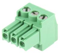 284506-3 TE Connectivity, 3.5mm Pitch, Buchanan, 3 Way, Right Angle, Pluggable Terminal Block, Plug, Cable Mount, Screw