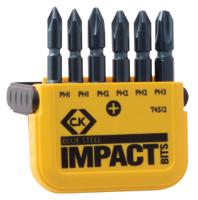 t4512 CK Impact Bit Set 6 Pieces, Phillips