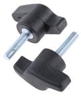 478-488 RS PRO Black Wing Clamping Knob, M5, Threaded Stud