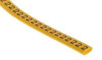 812-1073 RS PRO Slide On Cable Markers, Black on Yellow, Pre-printed "2", 3.5 → 7mm Cable