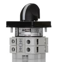 265-7680 RS PRO, DP 3 Position 60° Changeover Cam Switch, 500V ac, 25A, Knob Actuator