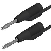 938110100 Hirschmann Test & Measurement 2 mm Connector Test Lead, 6A, 30 V ac, 60V dc, Black, 100mm Lead Length
