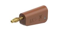 641043-27 Staubli Brown Plug Banana Plug, 4 mm Connector, Solder Termination, 32A, 30 → 60V, Gold Plating