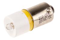 210-204 RS PRO Yellow LED Indicator Lamp, 60V ac/dc, BA9s Base, 10mm Diameter, 100mcd